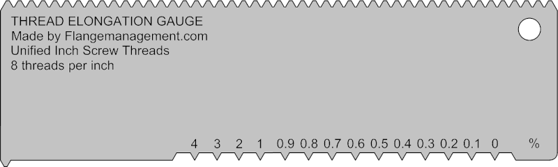 Thread Elongation Gauge 8 TPI 0.1 and 1 percent scale 800×240