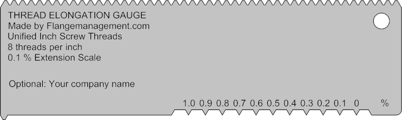 Thread Elongation Gauge 8 TPI 0.1 percent scale 800×240